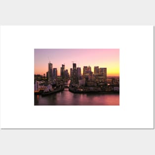 London Canary Wharf Sunset Posters and Art